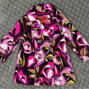 Missoni for Target Kids Pea Coat size 6-12 months, velvety material, multicolor